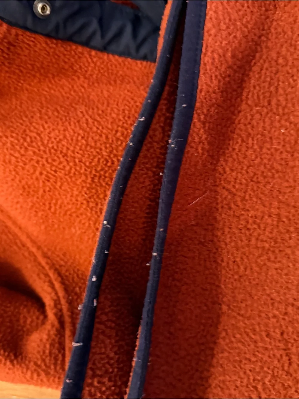 The North Face Rust Orange & Navy Fleece Pullover Hoodie